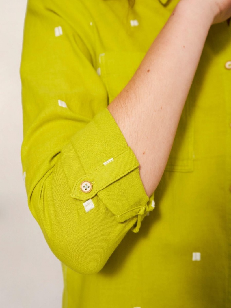 Chartreuse Multi White Stuff Sophie Organic Cotton Shirt | 78910HNXY