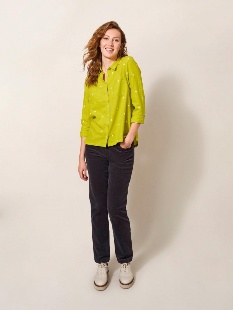 Chartreuse Multi White Stuff Sophie Organic Cotton Shirt | 78910HNXY