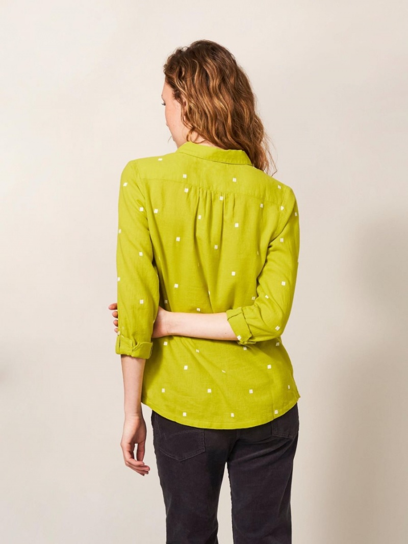 Chartreuse Multi White Stuff Sophie Organic Cotton Shirt | 78910HNXY