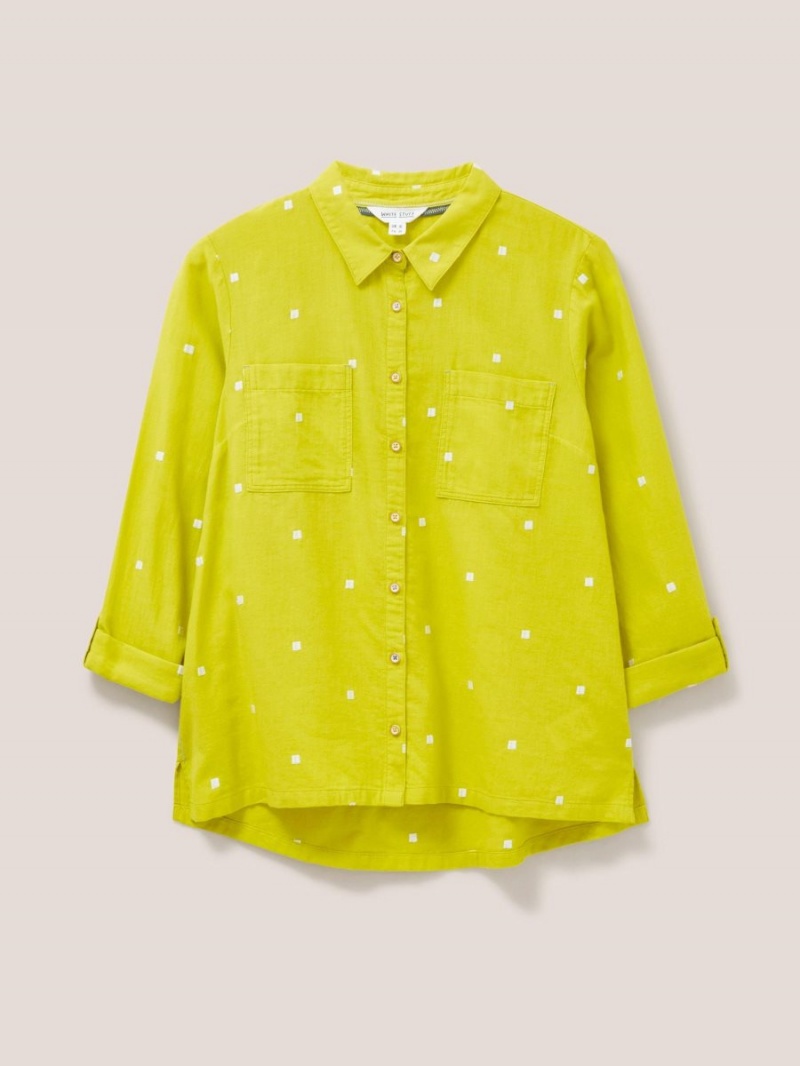 Chartreuse Multi White Stuff Sophie Organic Cotton Shirt | 78910HNXY