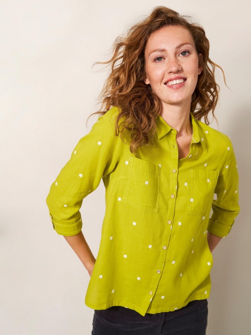 Chartreuse Multi White Stuff Sophie Organic Cotton Shirt | 78910HNXY