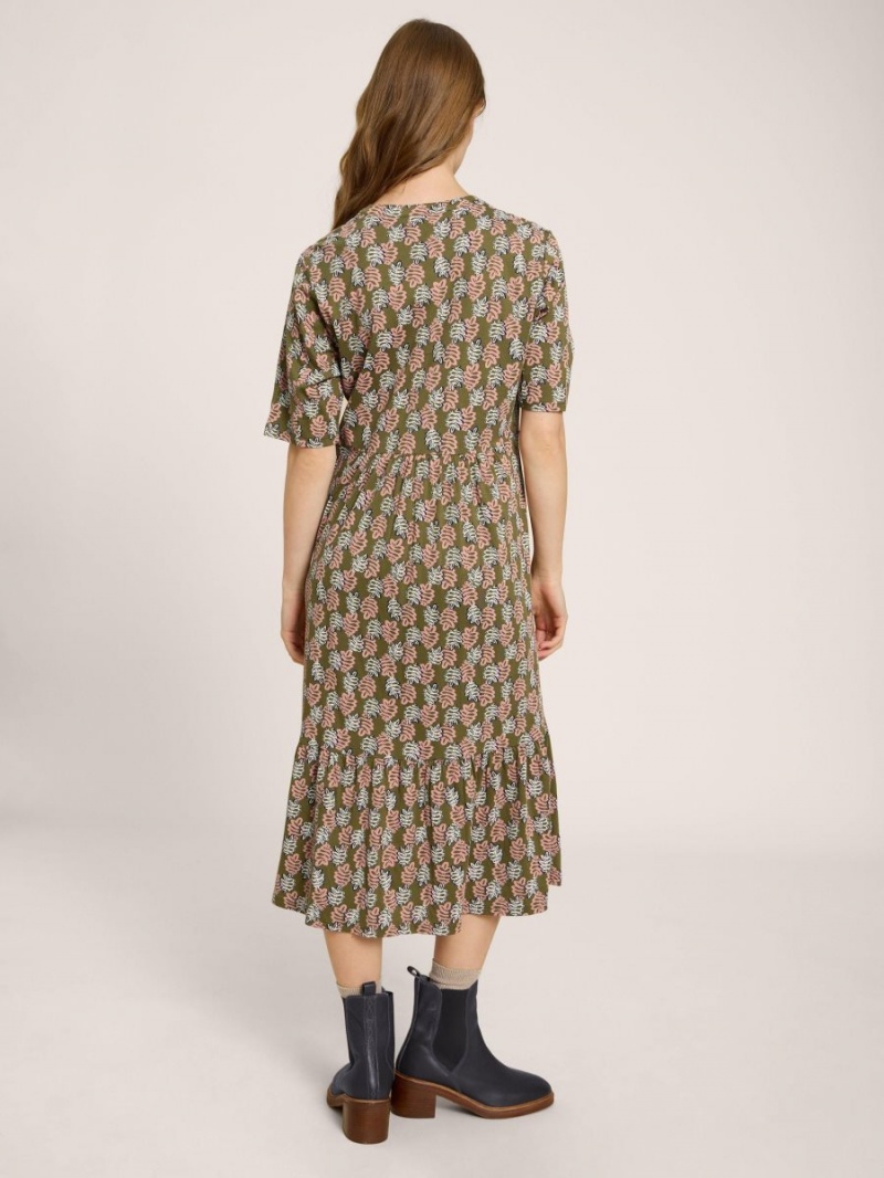 Chartreuse Print White Stuff Naya Soft Jersey Dress | 46972NCVO