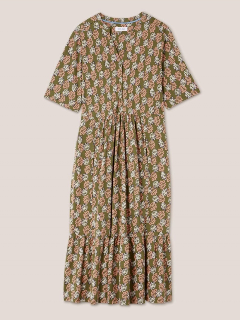 Chartreuse Print White Stuff Naya Soft Jersey Dress | 46972NCVO