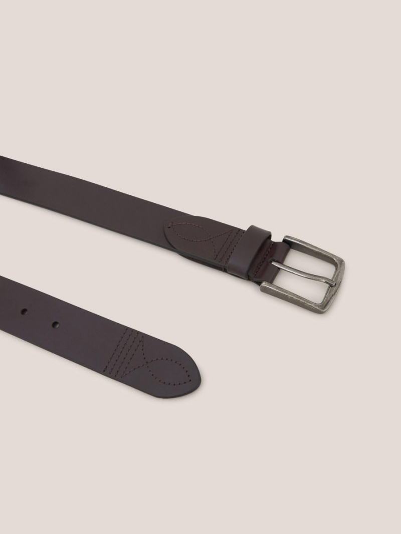 Dark Brown White Stuff Smart Leather Belt | 05984OBAJ