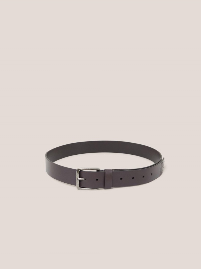 Dark Brown White Stuff Smart Leather Belt | 05984OBAJ