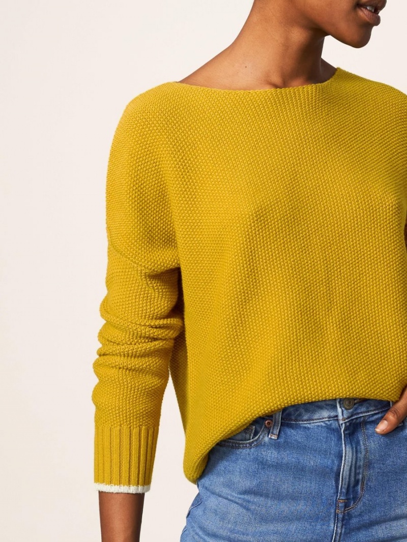 Dark Chartreuse White Stuff Southbank Jumper | 46201JASG