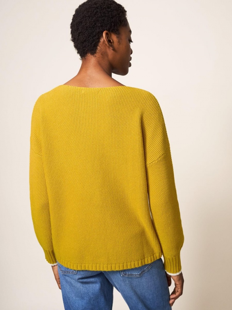 Dark Chartreuse White Stuff Southbank Jumper | 46201JASG