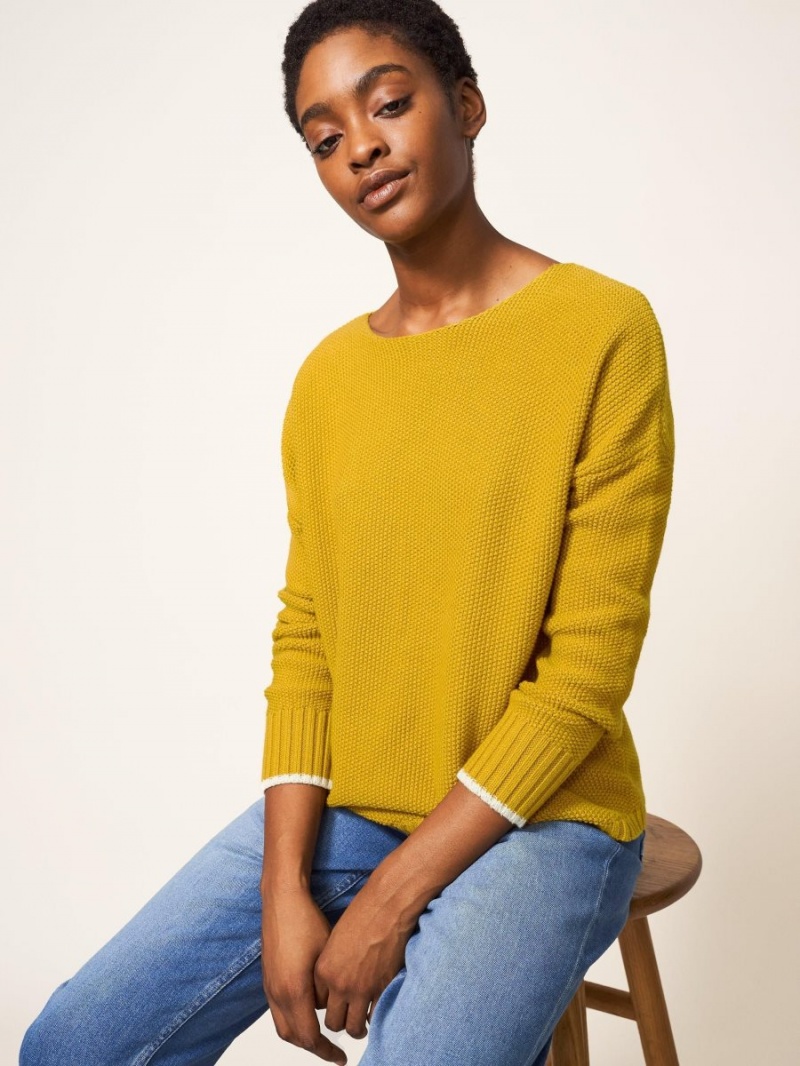 Dark Chartreuse White Stuff Southbank Jumper | 46201JASG