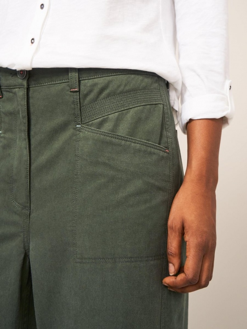 Dark Green White Stuff Harper Wide Leg Trouser | 84503QOBR