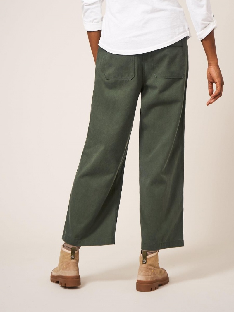 Dark Green White Stuff Harper Wide Leg Trouser | 84503QOBR