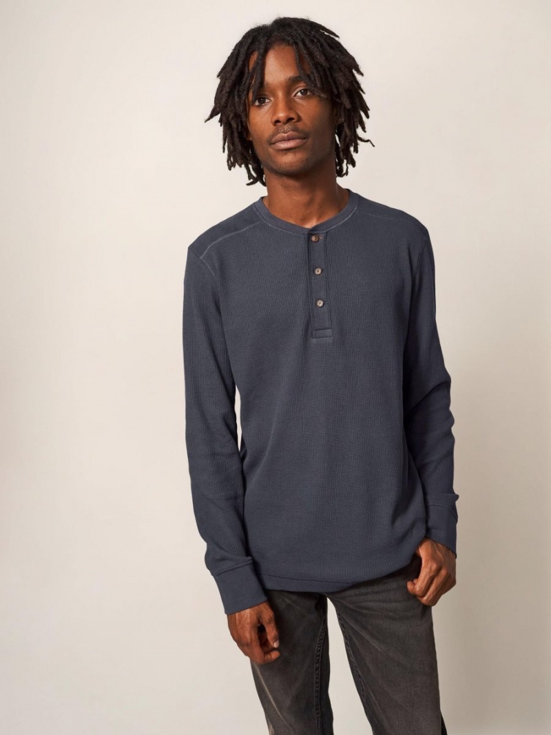 Dark Grey White Stuff Porter Waffle Henley | 37590NSBL