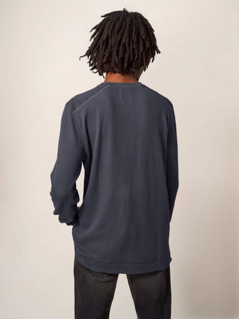 Dark Grey White Stuff Porter Waffle Henley | 37590NSBL