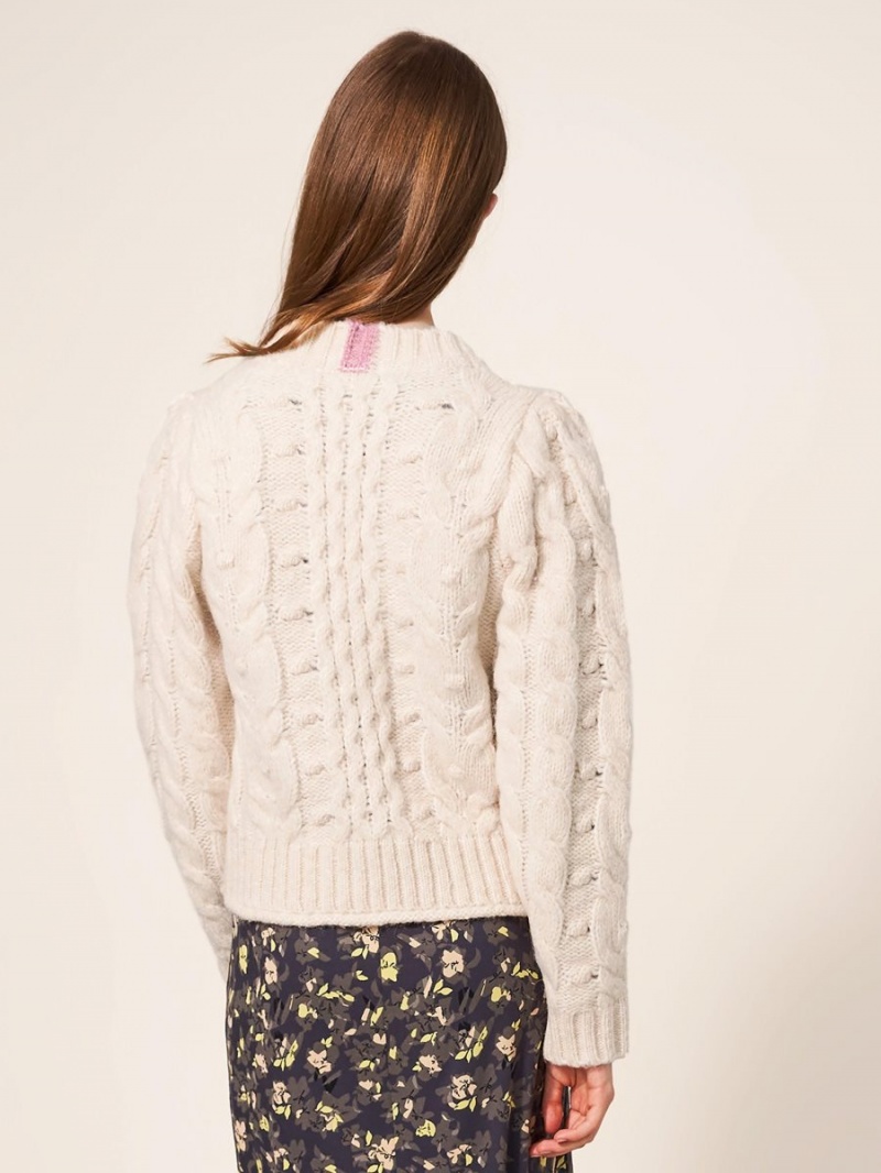 Dark Natural White Stuff Cable Cardi | 26918ANRO