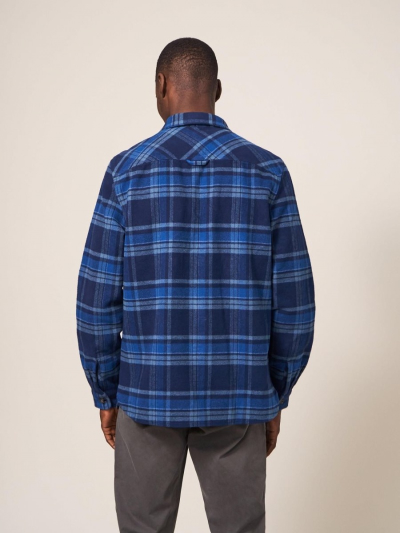 Dark Navy White Stuff Darwen Check Woven Overshirt | 75329KAYX