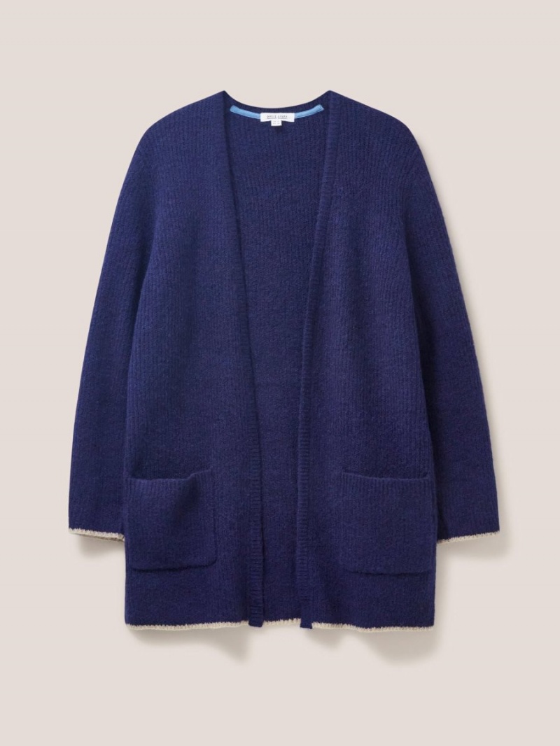 Dark Navy White Stuff Erica Longline Cardi | 25769UBMG