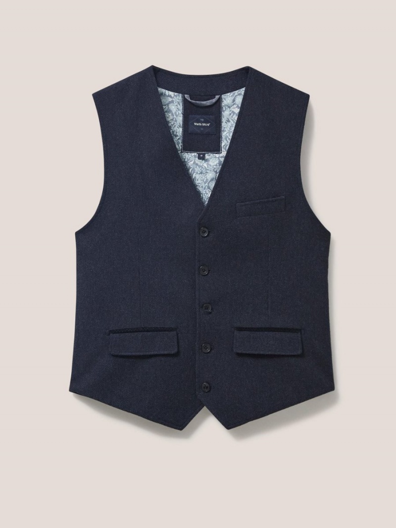 Dark Navy White Stuff Heath Regular Fit Waistcoat | 51497WKSD