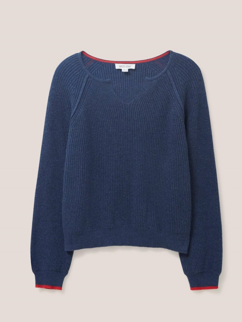 Dark Navy White Stuff Jennie Rib Jumper | 36594NLER