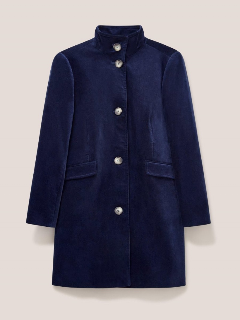 Dark Navy White Stuff Karla Smart Velvet Coat | 10458MKDA