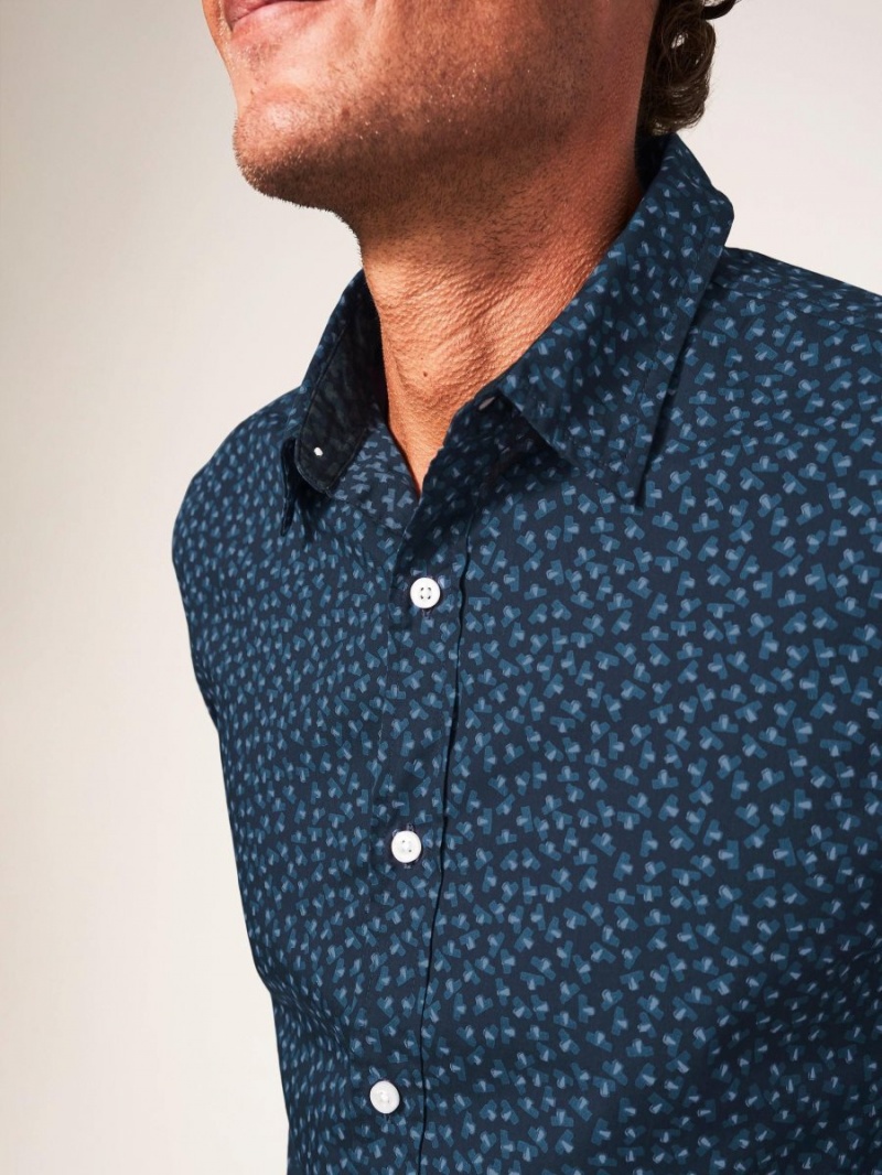 Dark Navy White Stuff Party Geo Printed Shirt | 09753OGTE