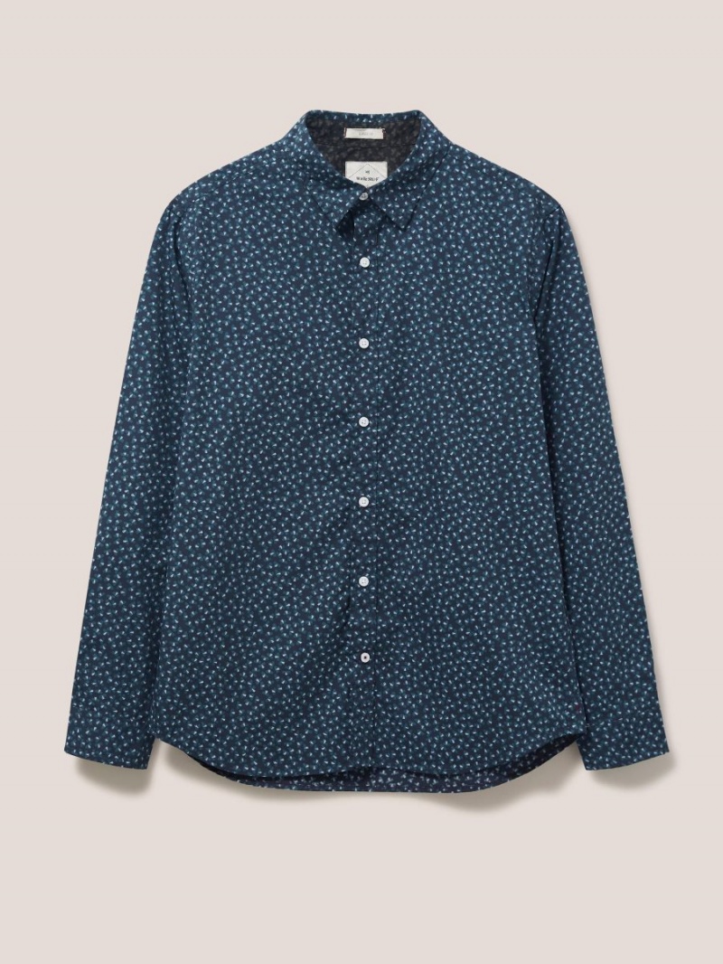 Dark Navy White Stuff Party Geo Printed Shirt | 09753OGTE