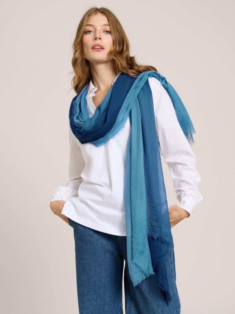 Dark Navy White Stuff Penny Plain Oversized Scarf | 14236IYUC