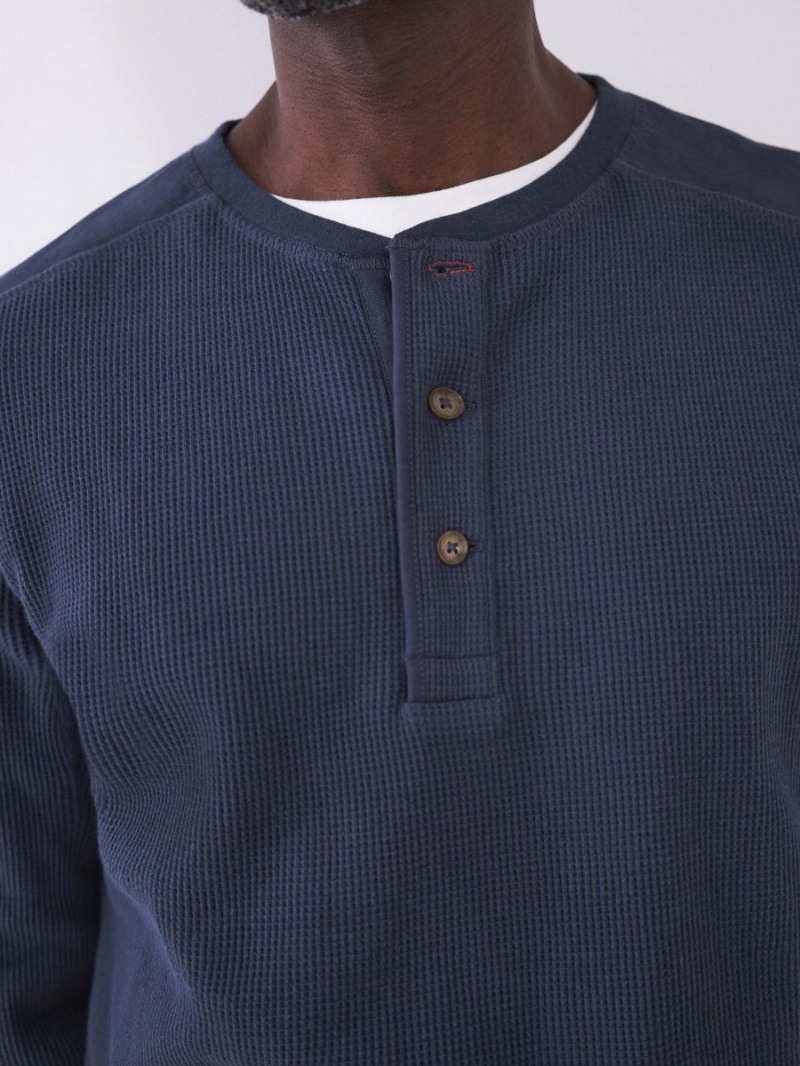 Dark Navy White Stuff Porter Waffle Henley | 15236ESRL