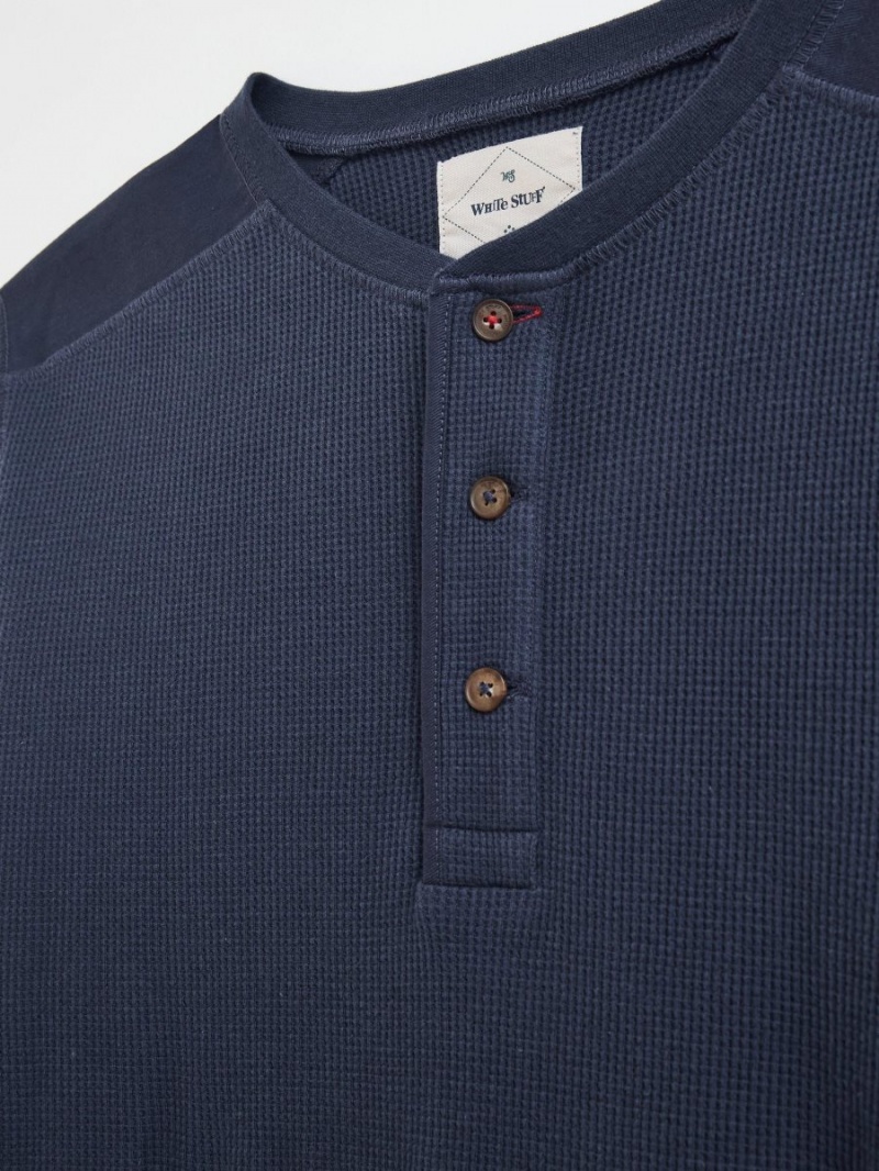 Dark Navy White Stuff Porter Waffle Henley | 15236ESRL