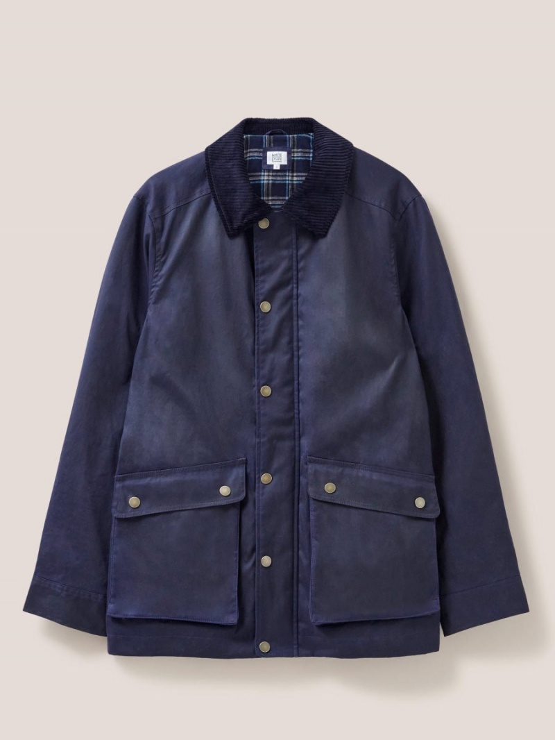 Dark Navy White Stuff Waxed Jacket | 13052CHVY