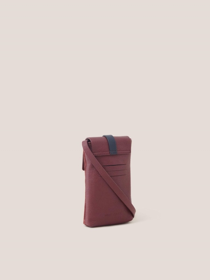 Dark Plum White Stuff Clara Buckle Suede Phone Bag | 18427TPEZ