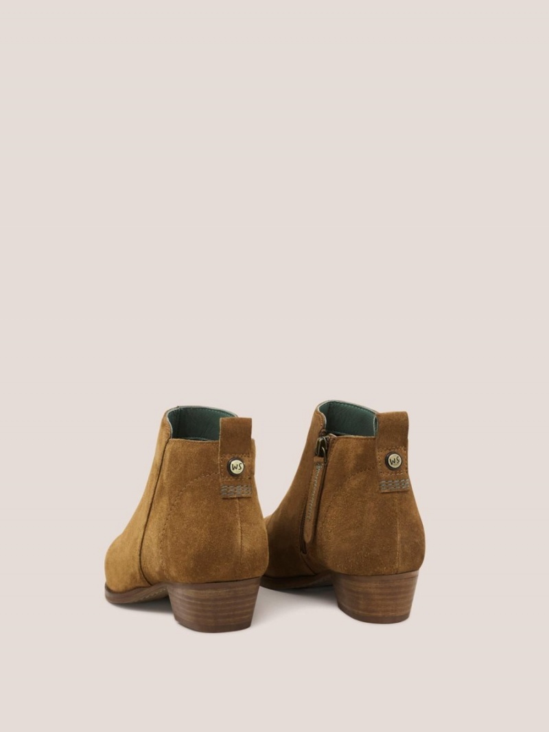 Dark Tan White Stuff Suede Willow Ankle Boot | 50619CEVD