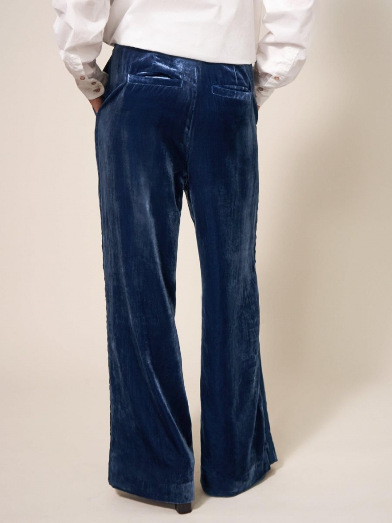 Deep Blue White Stuff Jenny Velvet Wide Leg Trouser | 09764VWKE