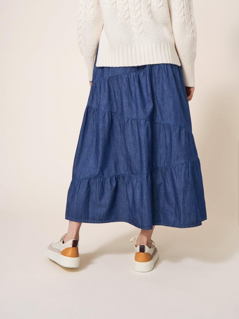 Dk Denim White Stuff Jenna Tiered Denim Skirt | 02756RVUF