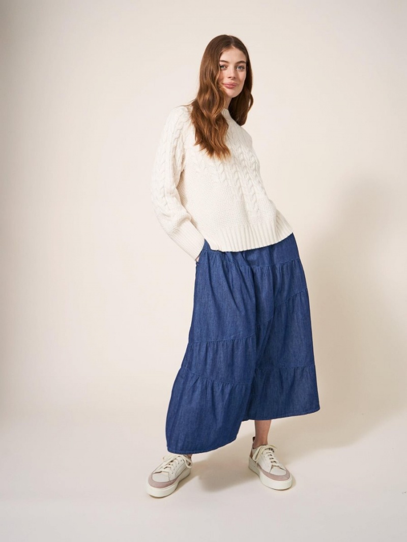 Dk Denim White Stuff Jenna Tiered Denim Skirt | 02756RVUF