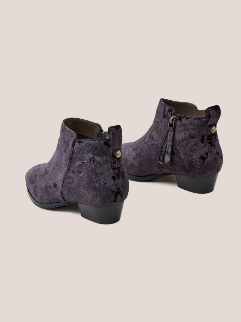 Dk Grey White Stuff Willow Velvet Ankle Boot | 26914QNAE