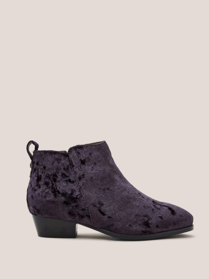 Dk Grey White Stuff Willow Velvet Ankle Boot | 26914QNAE