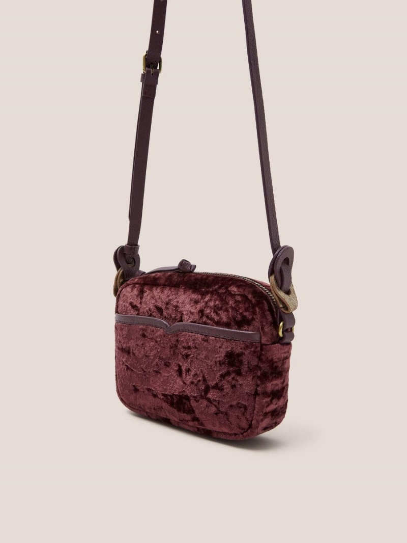 Dk Plum White Stuff Lexi Velvet Camera Bag | 85701FXQJ