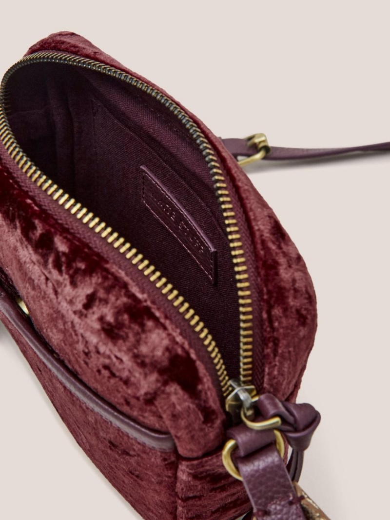 Dk Plum White Stuff Lexi Velvet Camera Bag | 85701FXQJ