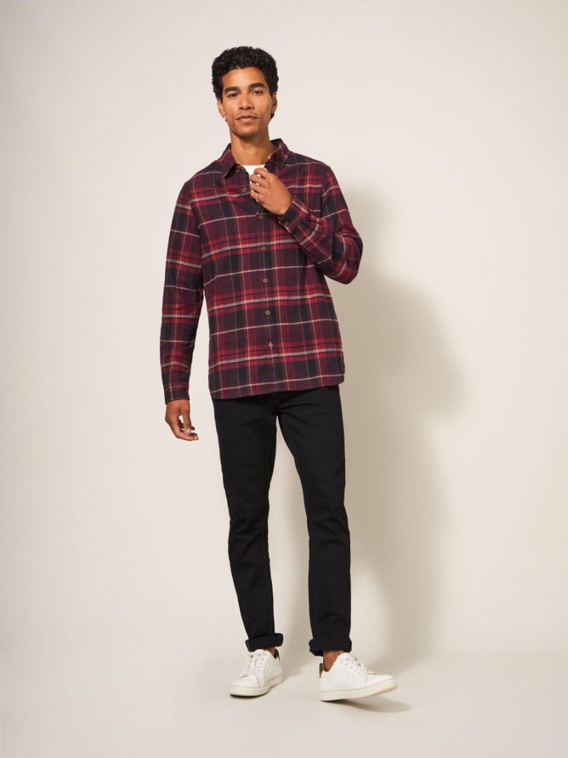 Dk Red White Stuff Moxley Brushed Check Shirt | 90452QYXZ