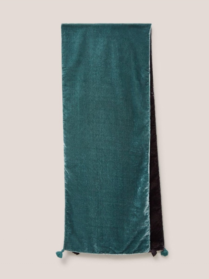 Dk Teal White Stuff Classic Velvet Scarf | 60924RPHW