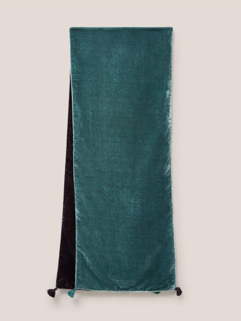 Dk Teal White Stuff Classic Velvet Scarf | 60924RPHW