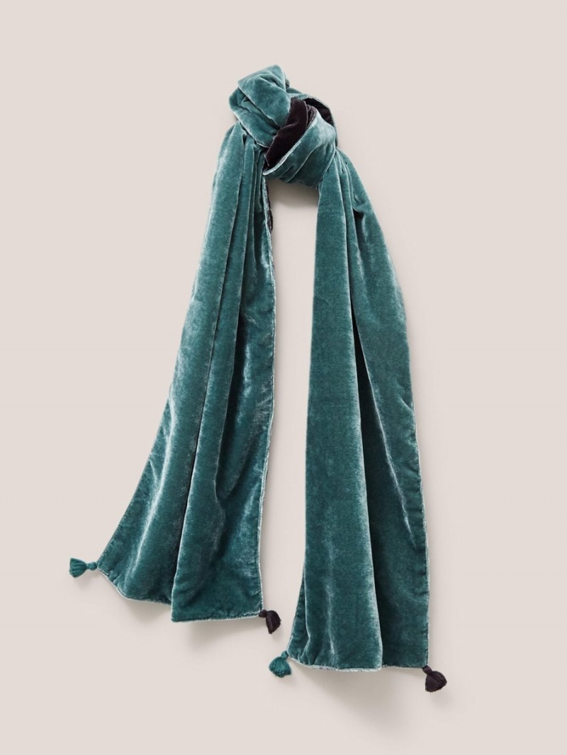 Dk Teal White Stuff Classic Velvet Scarf | 60924RPHW