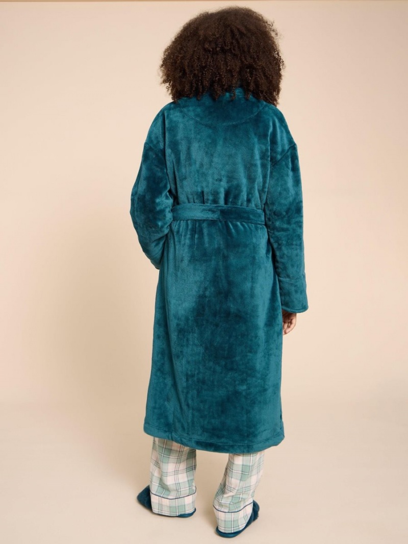 Dk Teal White Stuff Clover Cosy Dressing Gown | 06895PHNU