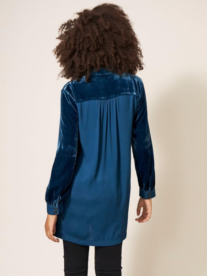 Dk Teal White Stuff Farley Velvet Tunic | 74162PIQM