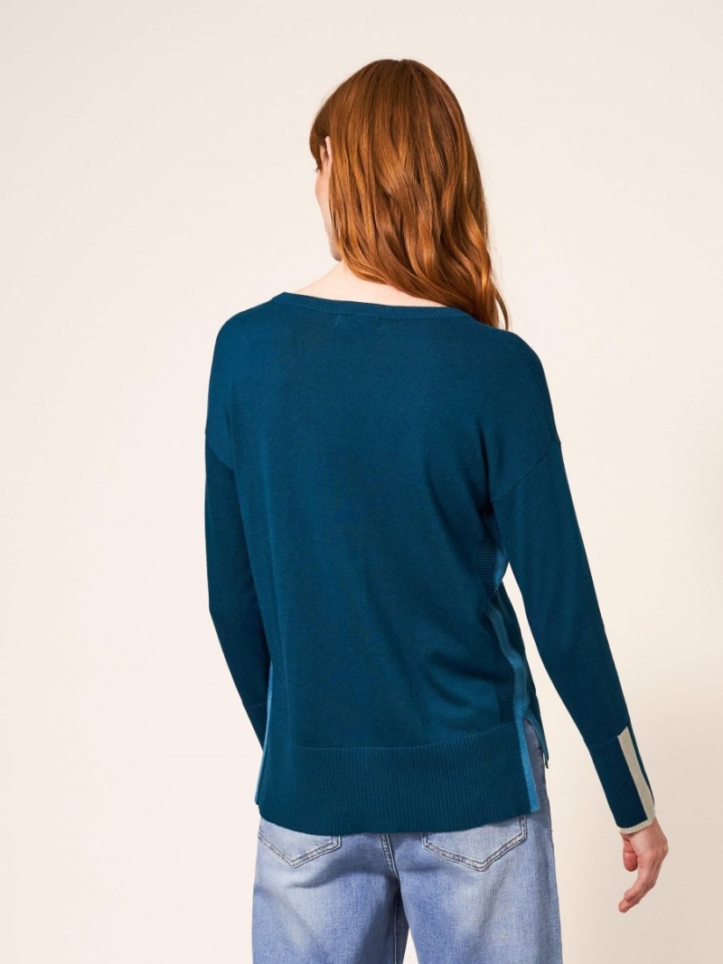 Dk Teal White Stuff Olive Knitted Jumper | 94623DTRX