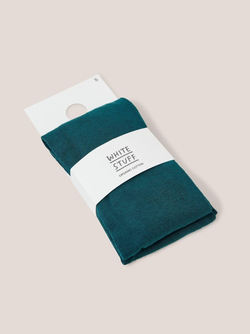 Dk Teal White Stuff Patty Plain Versatile Tights | 79406EAZT