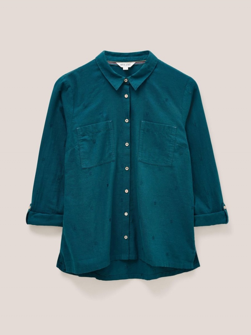 Dk Teal White Stuff Sophie Organic Cotton Shirt | 40875KETR