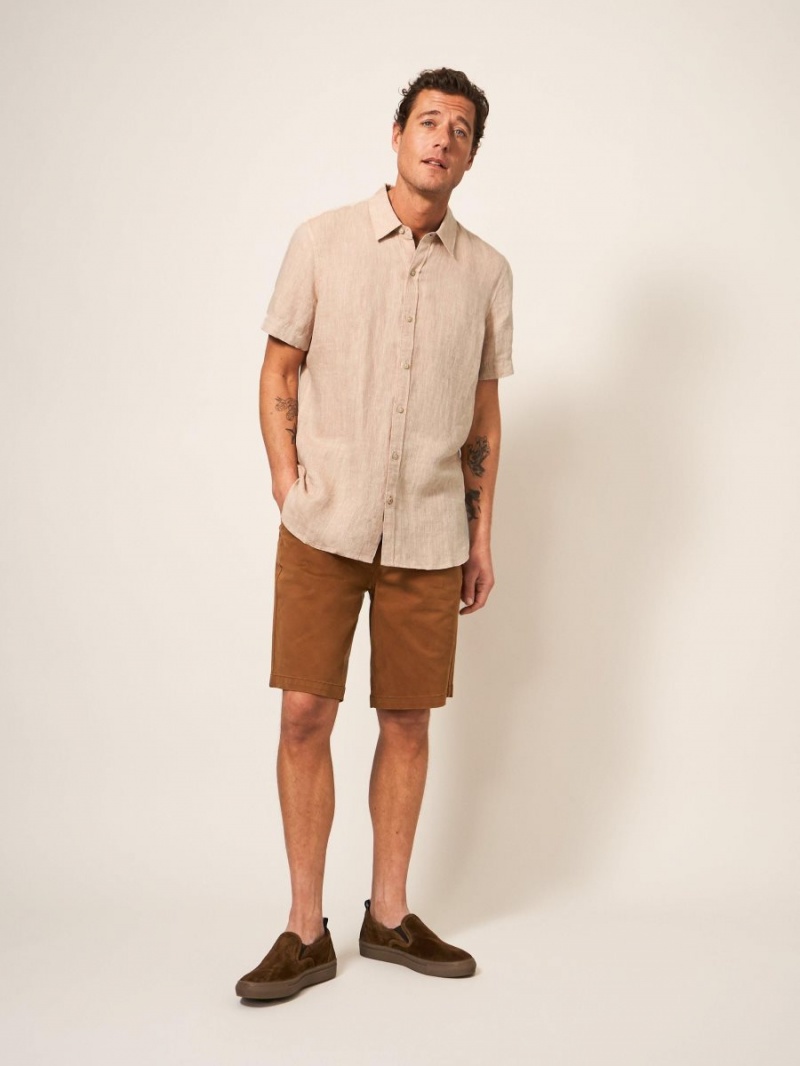 Dusty Pink White Stuff Pembroke Ss Linen Shirt | 84705UDXA