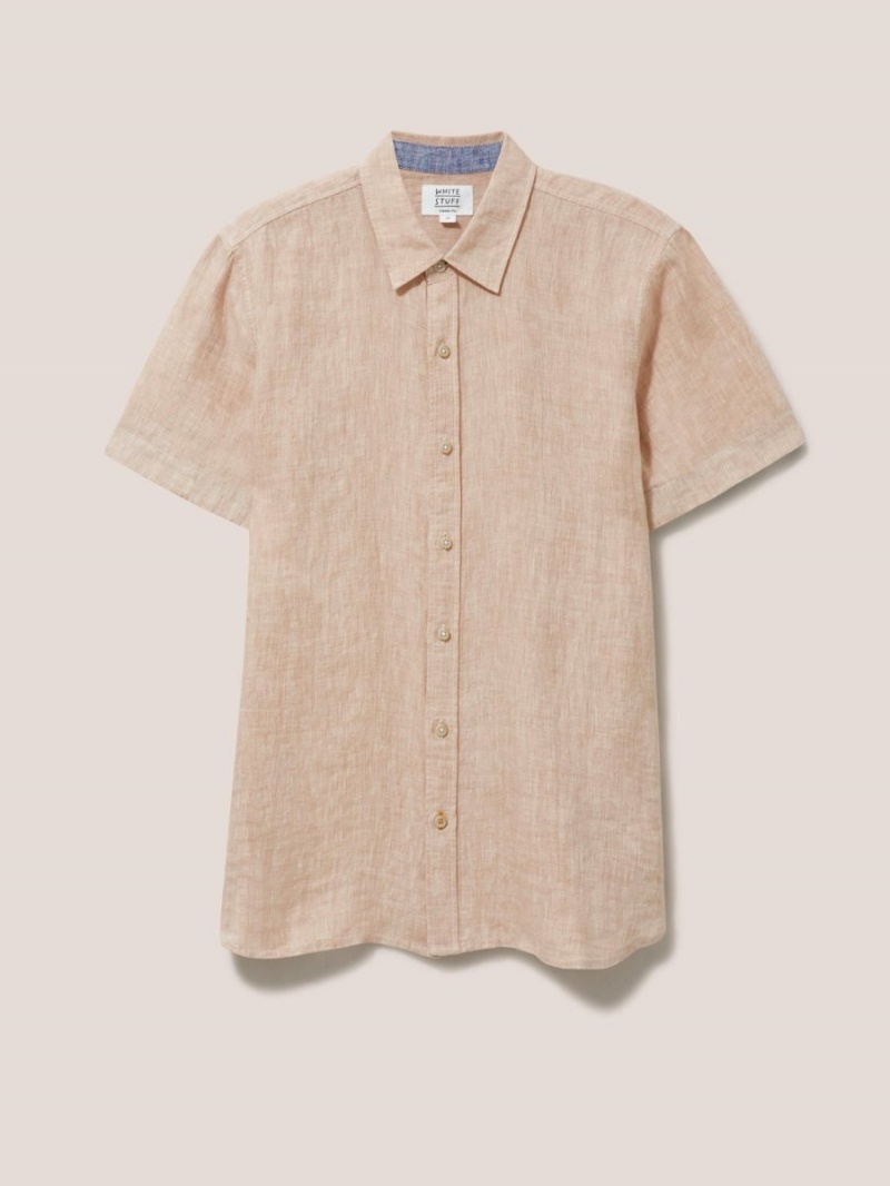 Dusty Pink White Stuff Pembroke Ss Linen Shirt | 84705UDXA