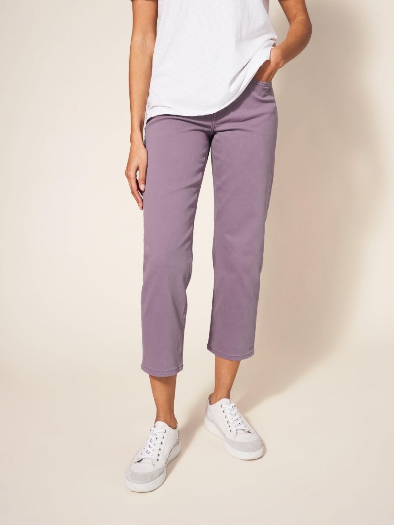 Dusty Purple White Stuff Blake Straight Crop Jeans | 17954JTNY