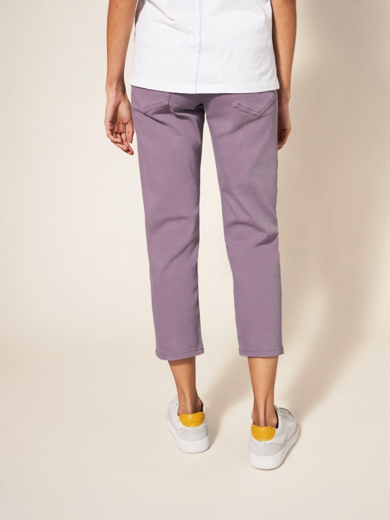 Dusty Purple White Stuff Blake Straight Crop Jeans | 17954JTNY